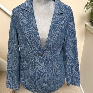 Paisley Blue Women's Jean Jacket. Size L.